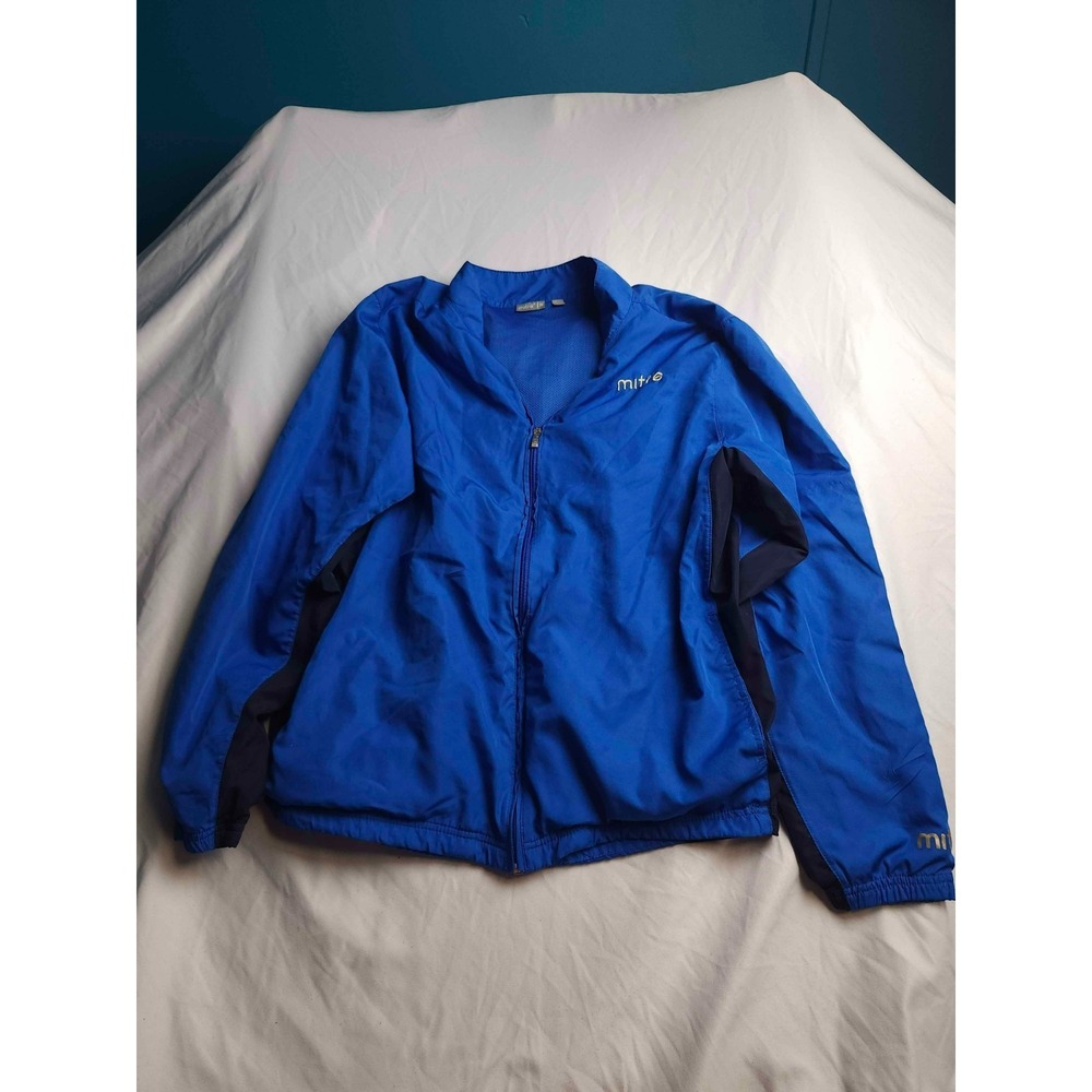 Mitre Soccer Windbreaker Track Jacket Mens M Blue Full Zip Lined Gorpcore Travel